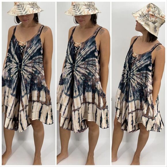 Kau wela ~ Coastal Beach Summer Mini Romper Gypsy Wide Leg Shorts - Picture 8 of 14